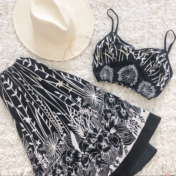 Dresses & Skirts - TWO PIECE BLACK AND WHITE FLORAL SET